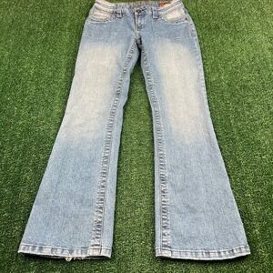 VTG dELiA*s Jeans Women's 7/8S 29X29" Blue Ryan Bootcut Stretch Flare Denim Y2K